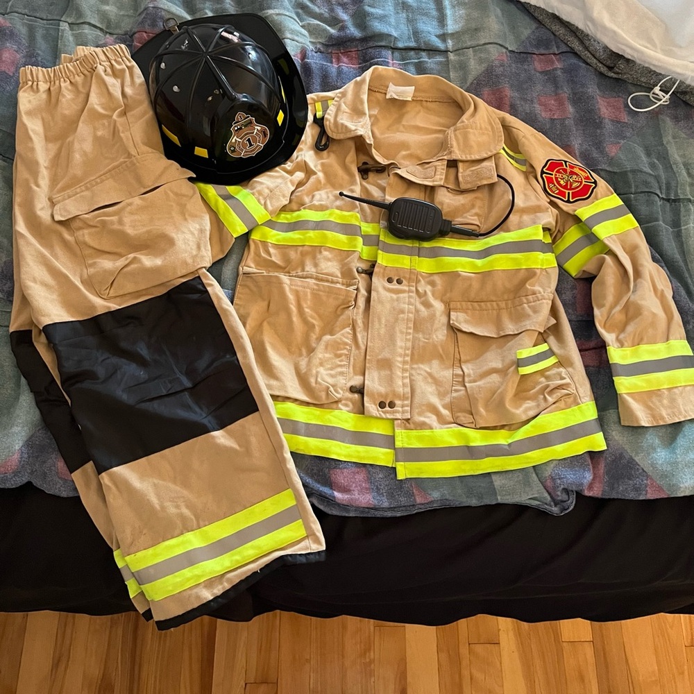 Halloween firefighter costume in perfect condition.